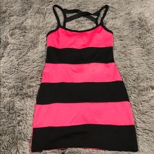 Pink/black dress